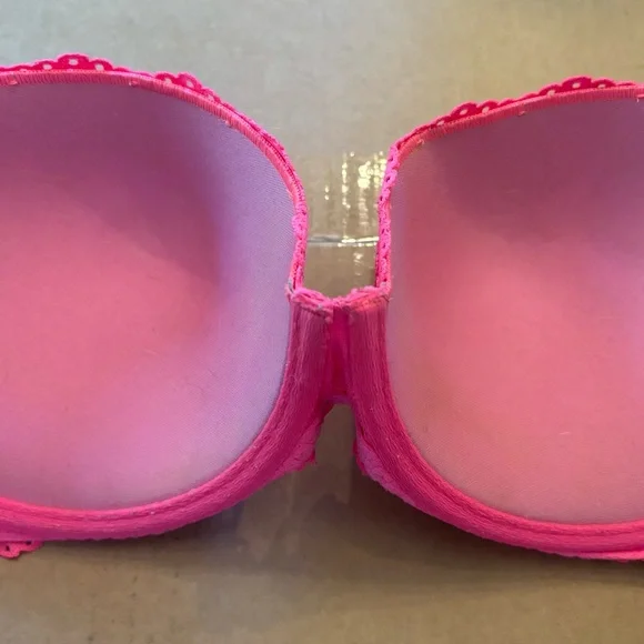 Victoria’s Secret Pink push up Date bra pink lace padded 36D - Picture 3 of 8